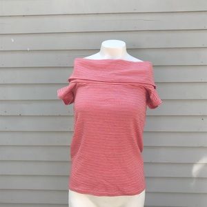 J. Crew short sleeve jersey with off-shoulder opti